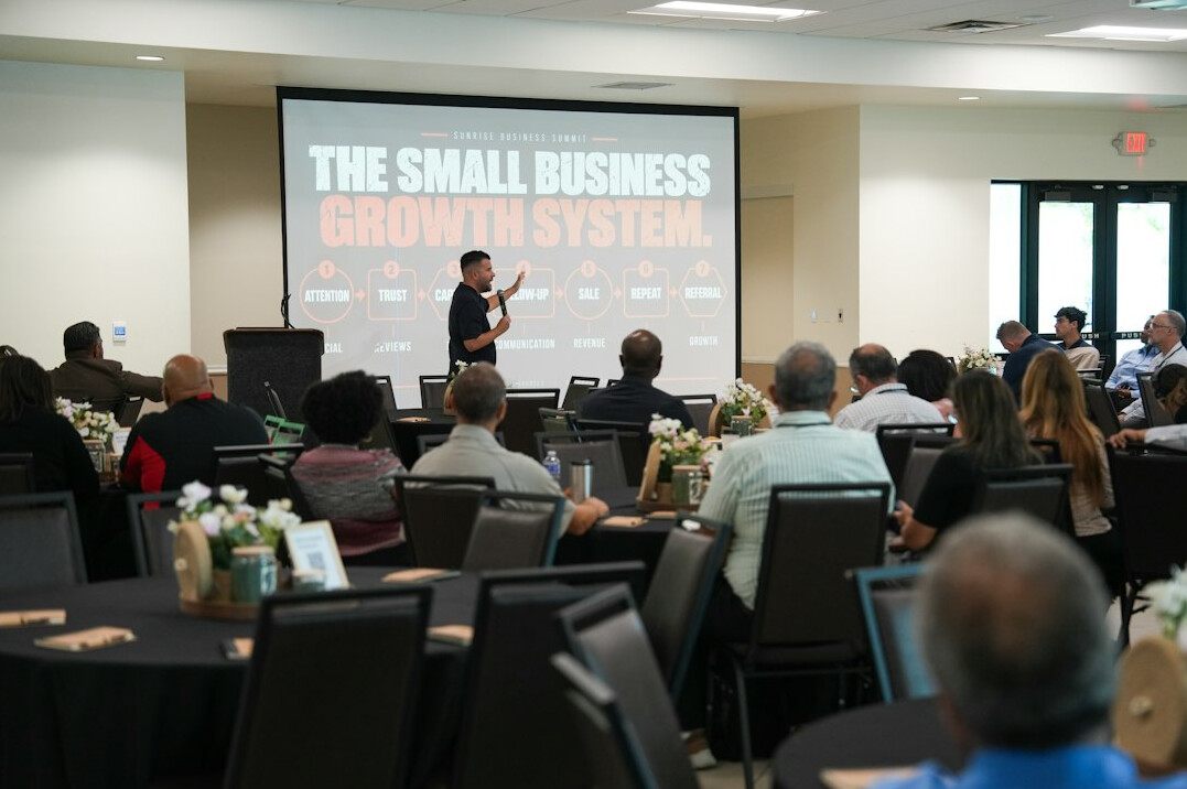 business presentation on stage